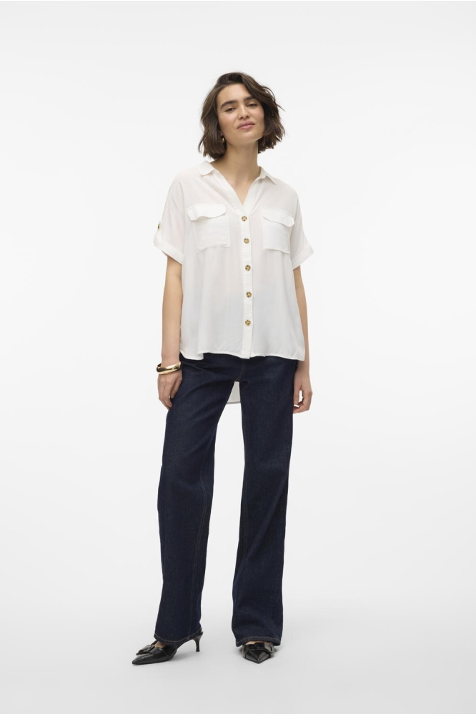 VMBUMPY S/S SHIRT WVN GA NOOS 10310139 Snow White